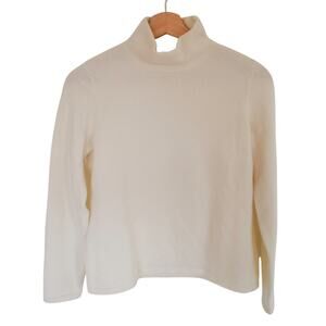 Lands End Cashmere Cream Turtleneck Medium P